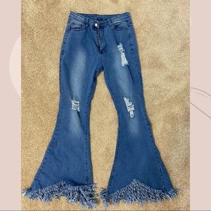 Frayed Bell Bottom Jeans